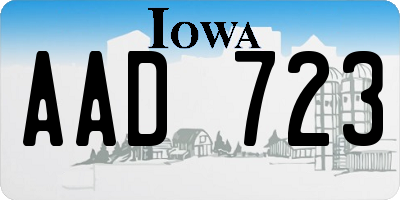 IA license plate AAD723