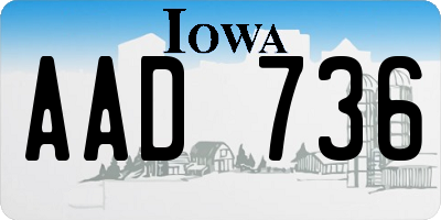 IA license plate AAD736