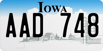 IA license plate AAD748