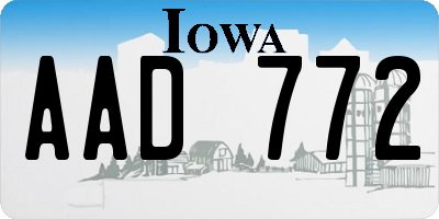 IA license plate AAD772