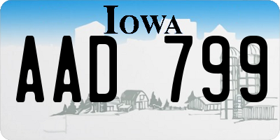IA license plate AAD799