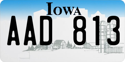 IA license plate AAD813