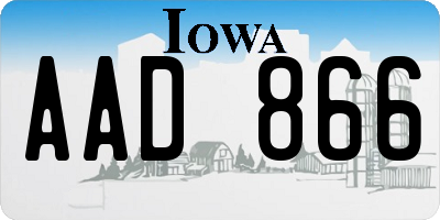 IA license plate AAD866