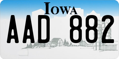 IA license plate AAD882