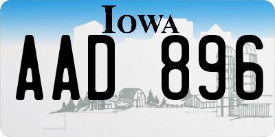 IA license plate AAD896