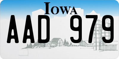 IA license plate AAD979