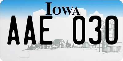 IA license plate AAE030