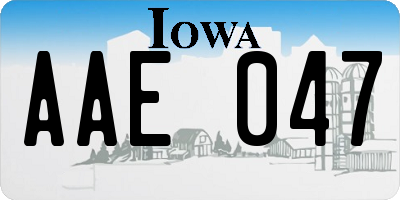 IA license plate AAE047