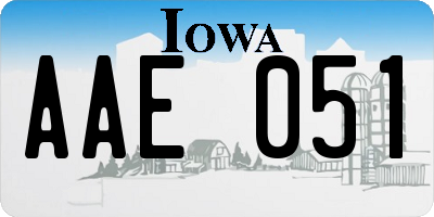 IA license plate AAE051