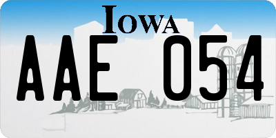 IA license plate AAE054