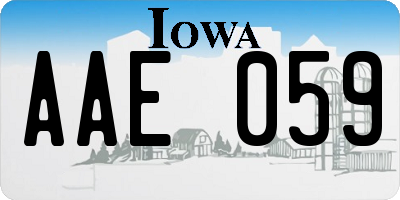 IA license plate AAE059