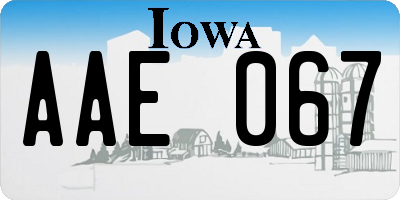 IA license plate AAE067
