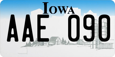 IA license plate AAE090
