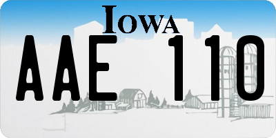 IA license plate AAE110