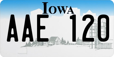IA license plate AAE120