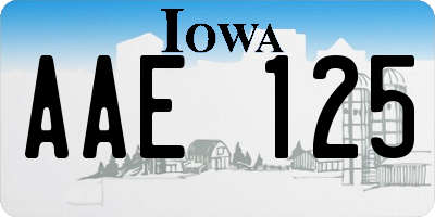 IA license plate AAE125