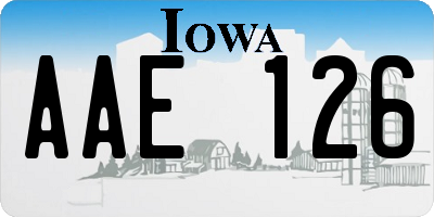 IA license plate AAE126