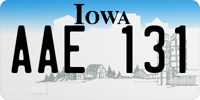 IA license plate AAE131