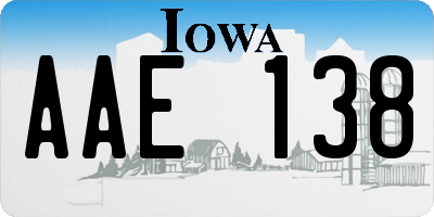 IA license plate AAE138