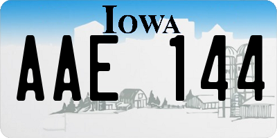IA license plate AAE144