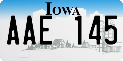 IA license plate AAE145