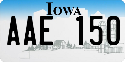 IA license plate AAE150