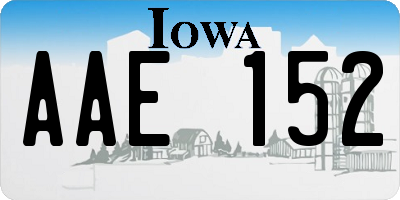 IA license plate AAE152
