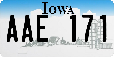 IA license plate AAE171