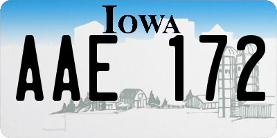 IA license plate AAE172