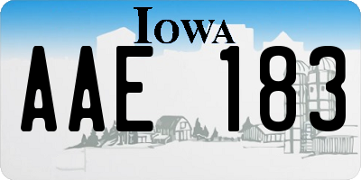 IA license plate AAE183