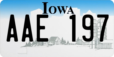 IA license plate AAE197