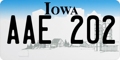 IA license plate AAE202