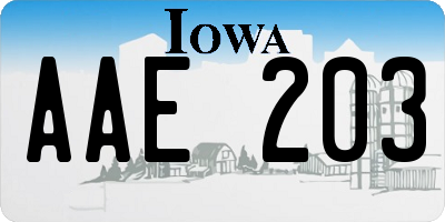 IA license plate AAE203