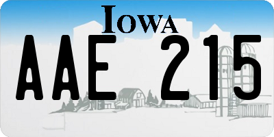 IA license plate AAE215
