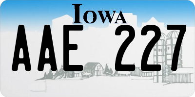 IA license plate AAE227