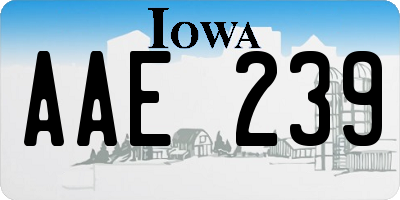 IA license plate AAE239