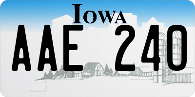 IA license plate AAE240