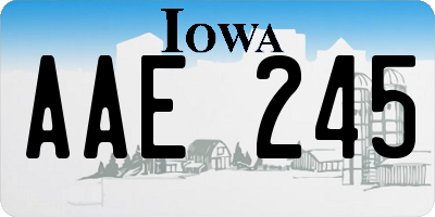 IA license plate AAE245
