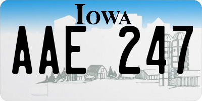 IA license plate AAE247