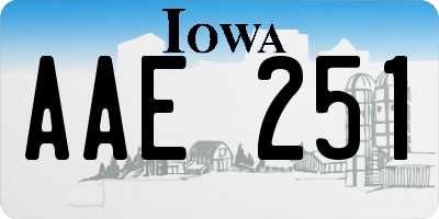 IA license plate AAE251