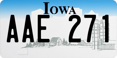IA license plate AAE271