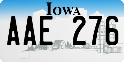 IA license plate AAE276