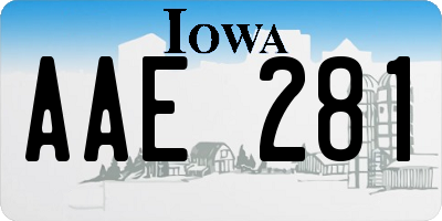 IA license plate AAE281