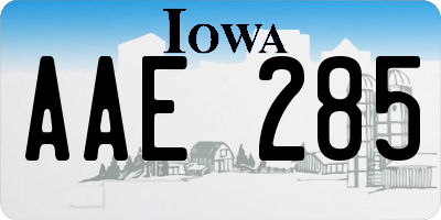 IA license plate AAE285