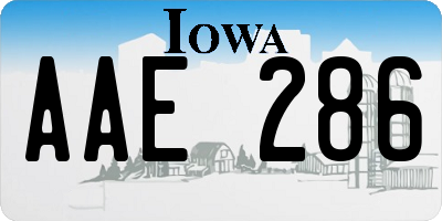 IA license plate AAE286