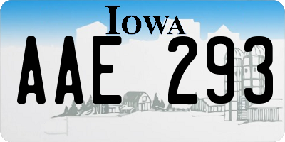 IA license plate AAE293