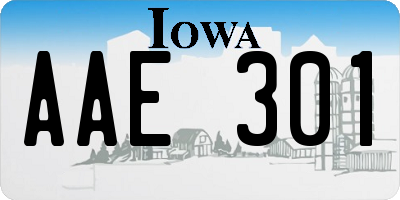 IA license plate AAE301
