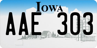 IA license plate AAE303