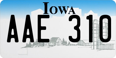 IA license plate AAE310