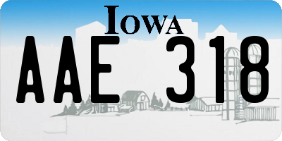IA license plate AAE318